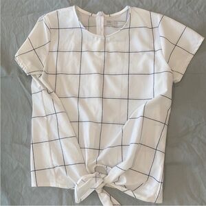 ALBION FIT Tie-Front Short Sleeve Top Size Small